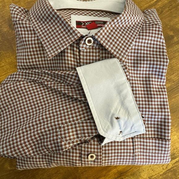 Johnston & Murphy XC 4 Extreme Comfort XXL Houndstooth Long Sleeve Button Down - Picture 2 of 9